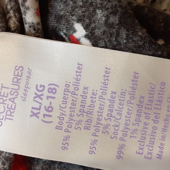 Sz (16/18) Super Soft Reindeer Gray Red White Pajama Set - Picture 11 of 12